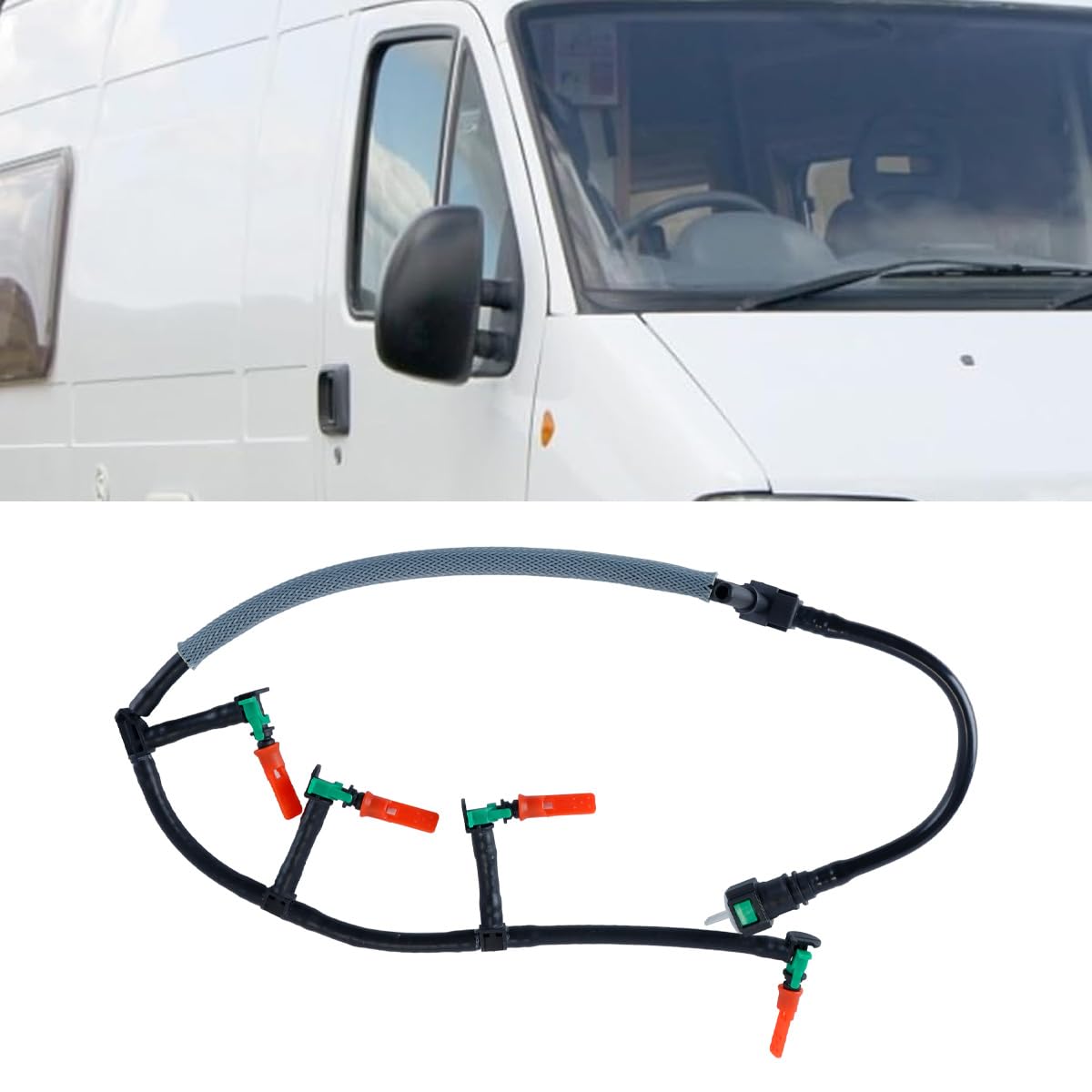 Ausi Tuyau de retour de carburant d'injecteur pour Transit Mk7 Mk8 1761934, compatible avec Custom Boxer Relay Ducato 2.2 TDCI 1731700 1746582 BK2Q9K022AE