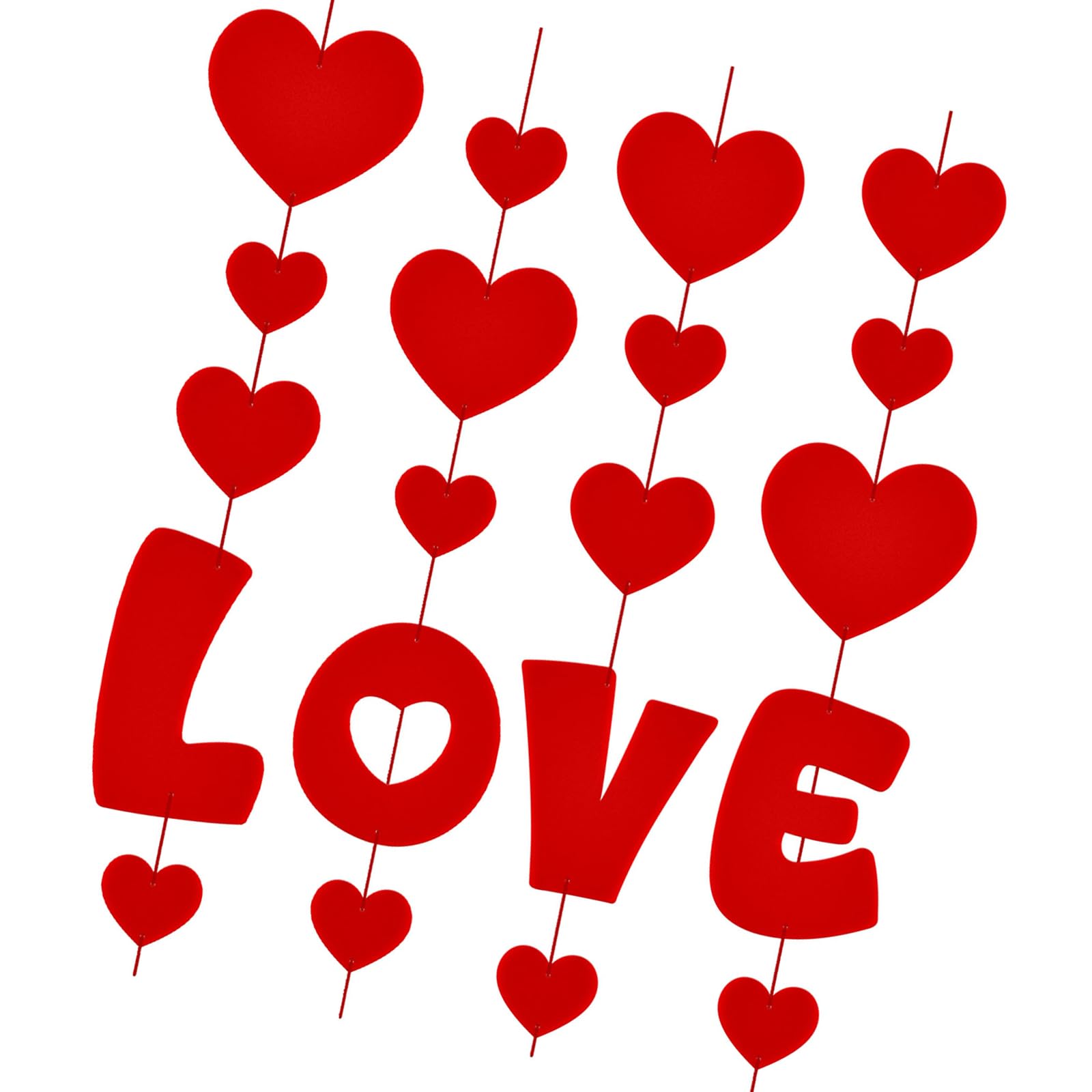 hogtnd Beautiful Visual Heart Garland Decorations for Festival Atmospheres at Events, Easy to Hang for Any Celebration, Valentine's Day Heart Decorations