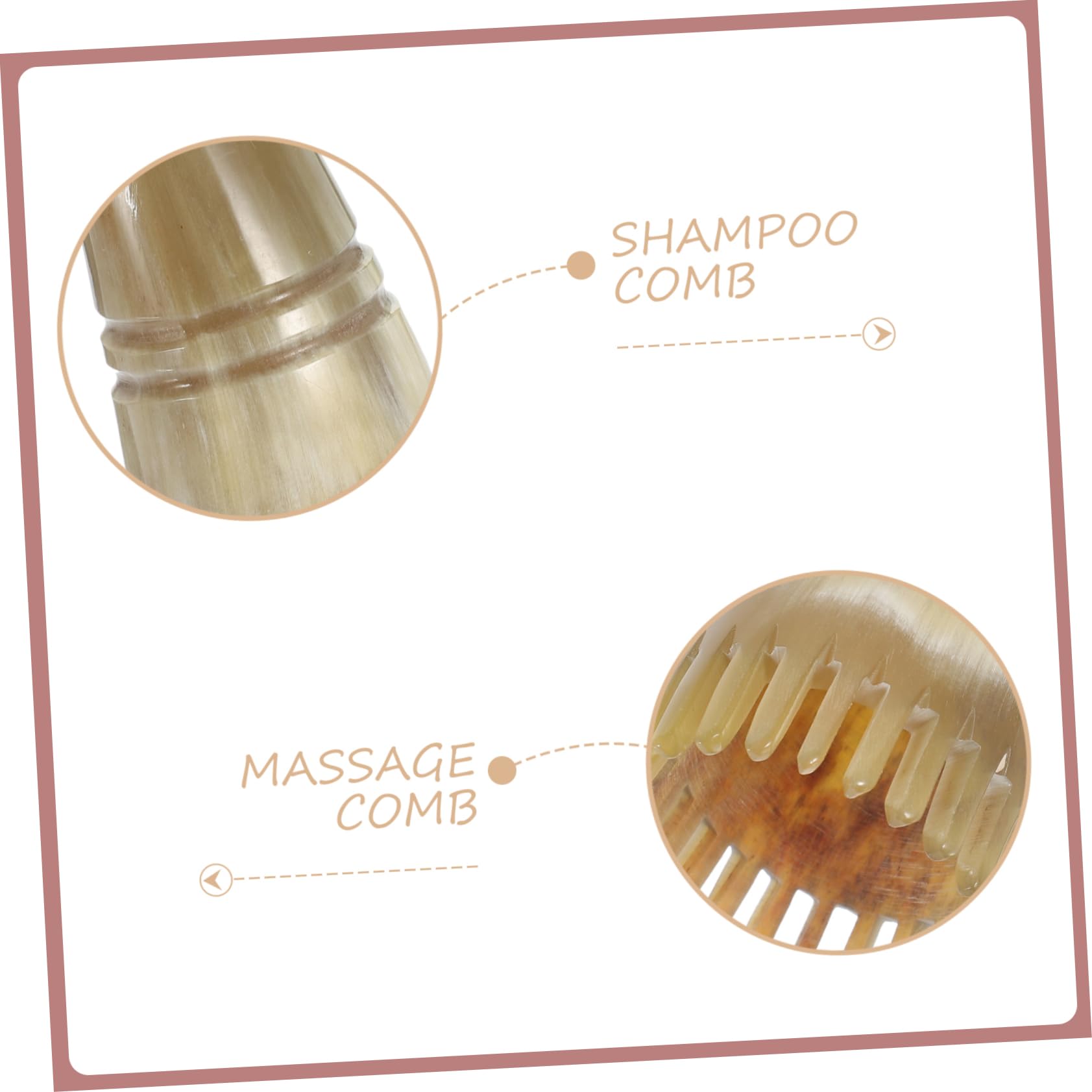3 Stück Kopfhaut Massagekamm aus Horn Ergonomischer Kamm für und Kopfhautmassage Verbessert die Durchblutung und Lindert Juckreiz für Haarbehandlungen