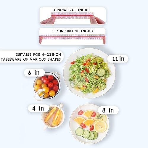Miniatura 3 de 200 piezas de plástico engrosadas cubiertas para cesta de pan Banneton, cubierta elástica grande de almacenamiento de alimentos, envoltura de