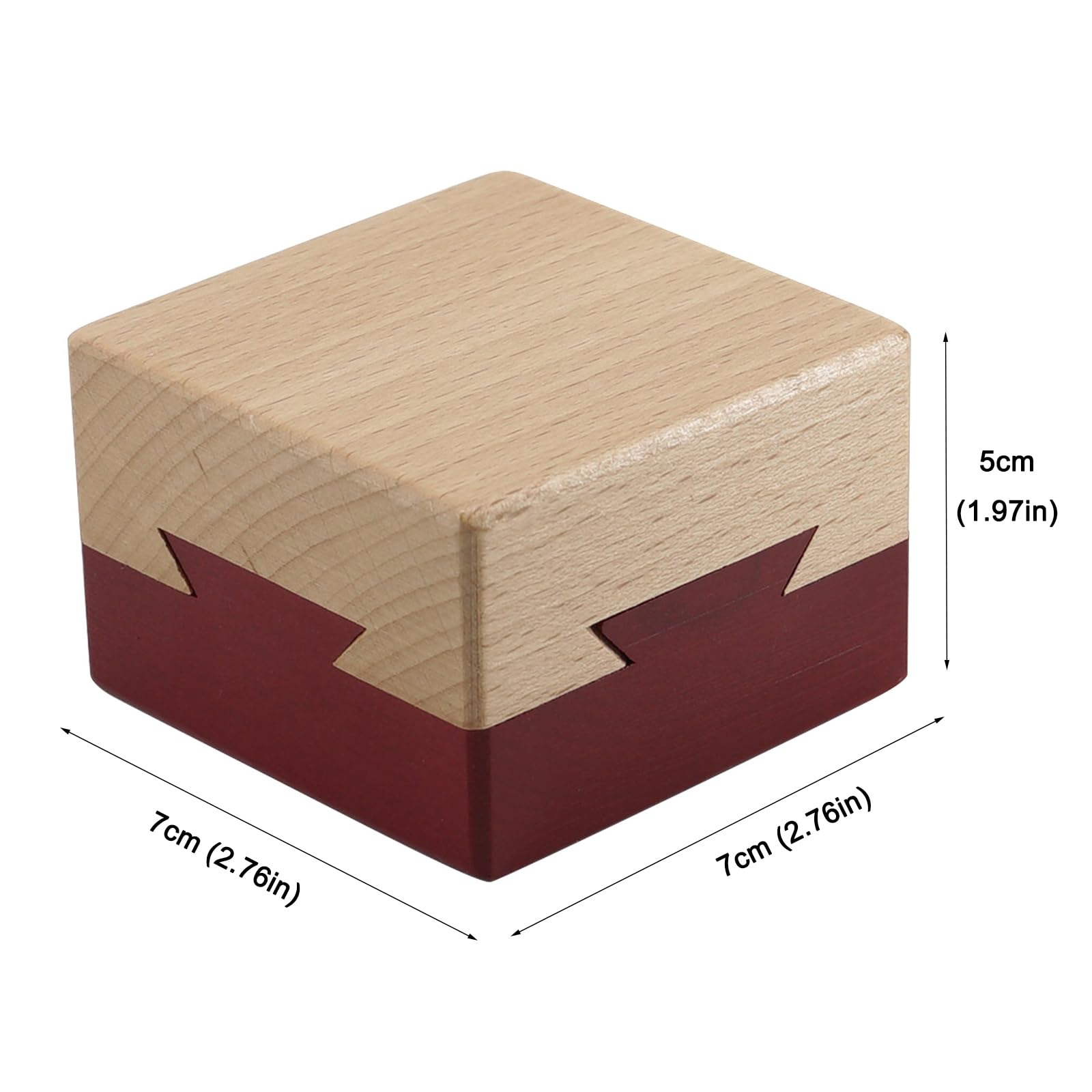 Wooden Magic Secret Puzzle Box Present Brain Teaser Lock Box for Adult with Hidden Compartment for Girlfriend Surprise (Red) - Image 2