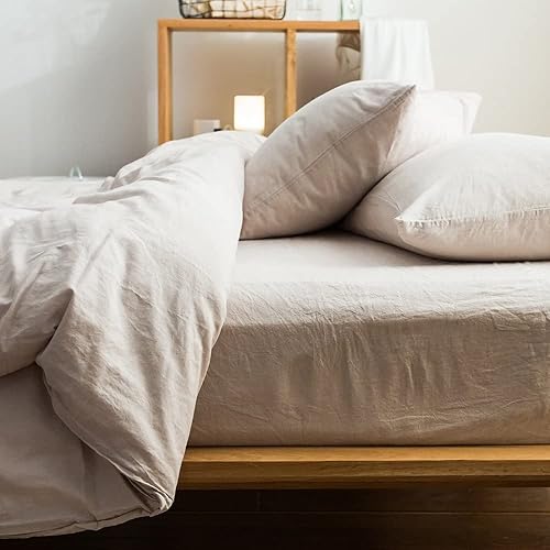 Miniatura 9 de EAVD Juego de funda de edredón rosa, tamaño Queen, de microfibra suave, con cierre de cremallera, con textura, elegante, bohemio, 1 funda de edredón