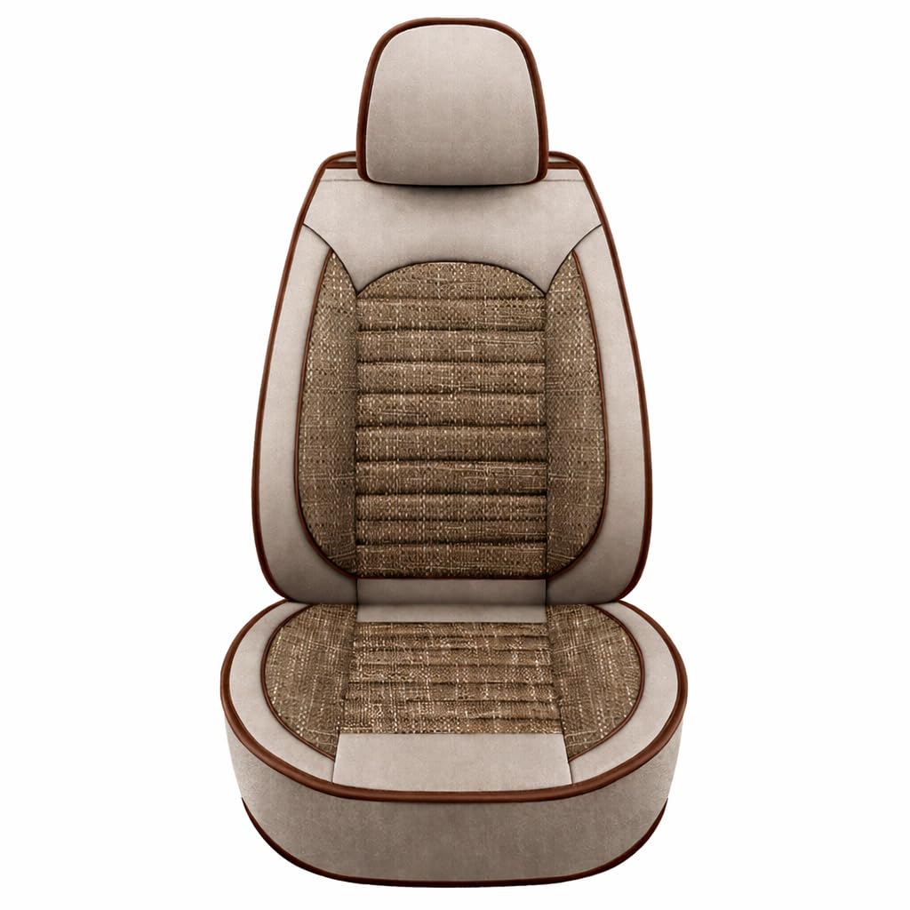 HAODQPSERTX Car Seat Covers Full Set for BMW Série 1 M140i 118i 120i 125i M135i 116i 135is 120d 120d 135i, Breathable Cotton Linen Seat Protectors Non Slip, Universal Interior Accessories