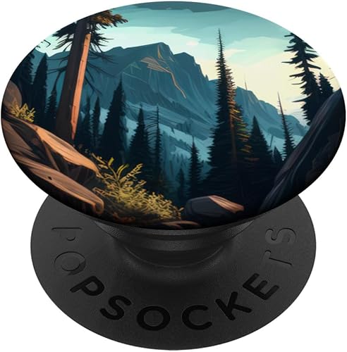 Boho Landscape Chic Mountain Nature Outdoor Pine Tree Art PopSockets intercambiables PopGrip