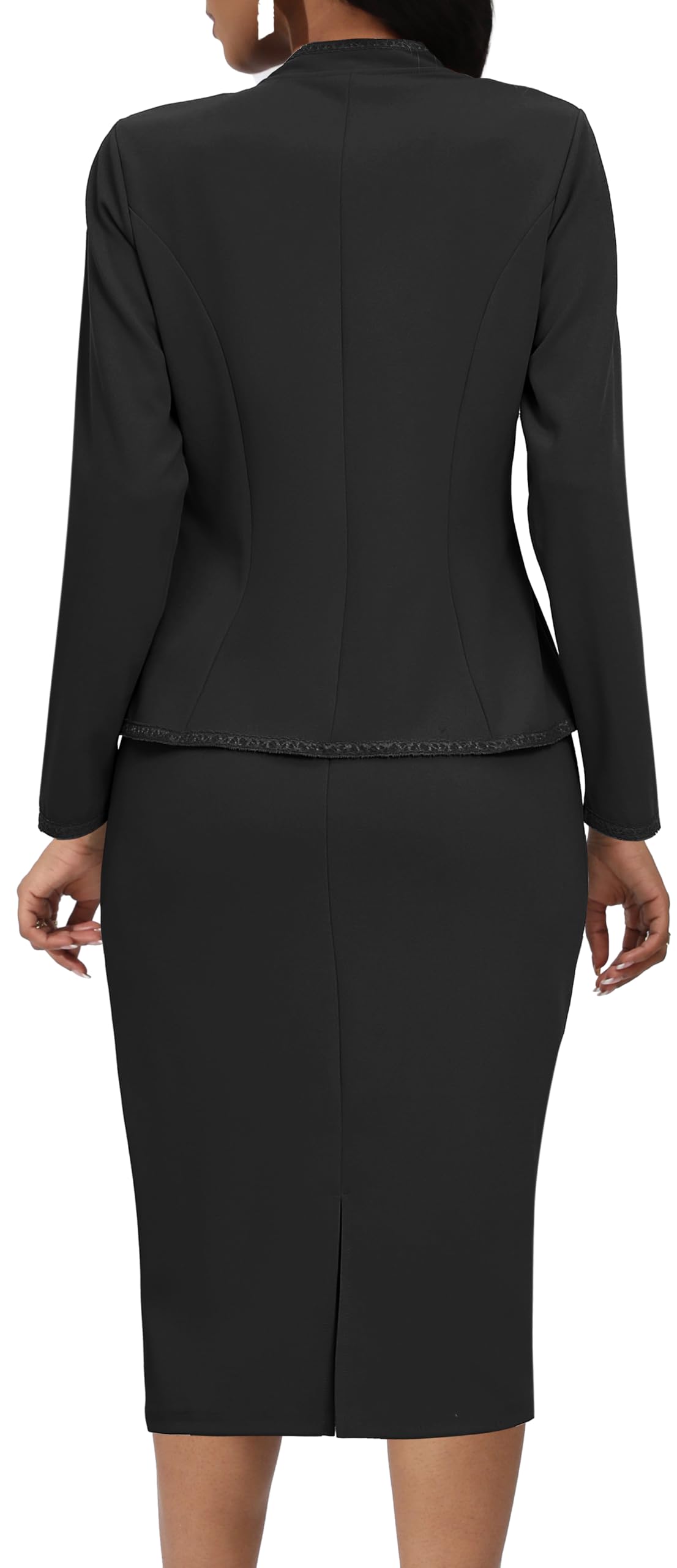 2-teiliger Business-Anzug für Damen, elegante Blazer-Jacke und Rock, für Arbeit, formelle Bürokleidung