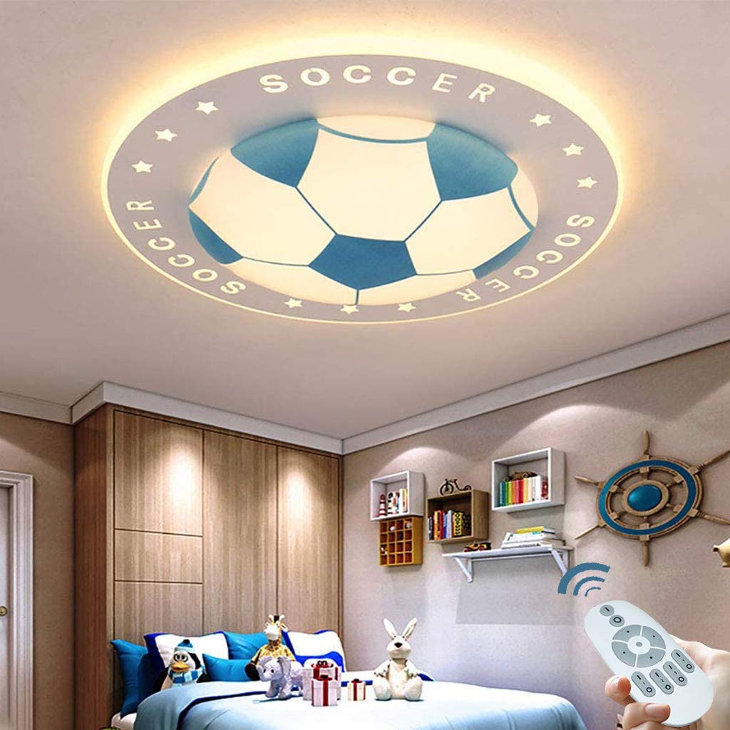 Moderne Kreative Fußball LED Deckenleuchte Dimmbar Farbwechsel Augenschutz 42CM 24W Blau