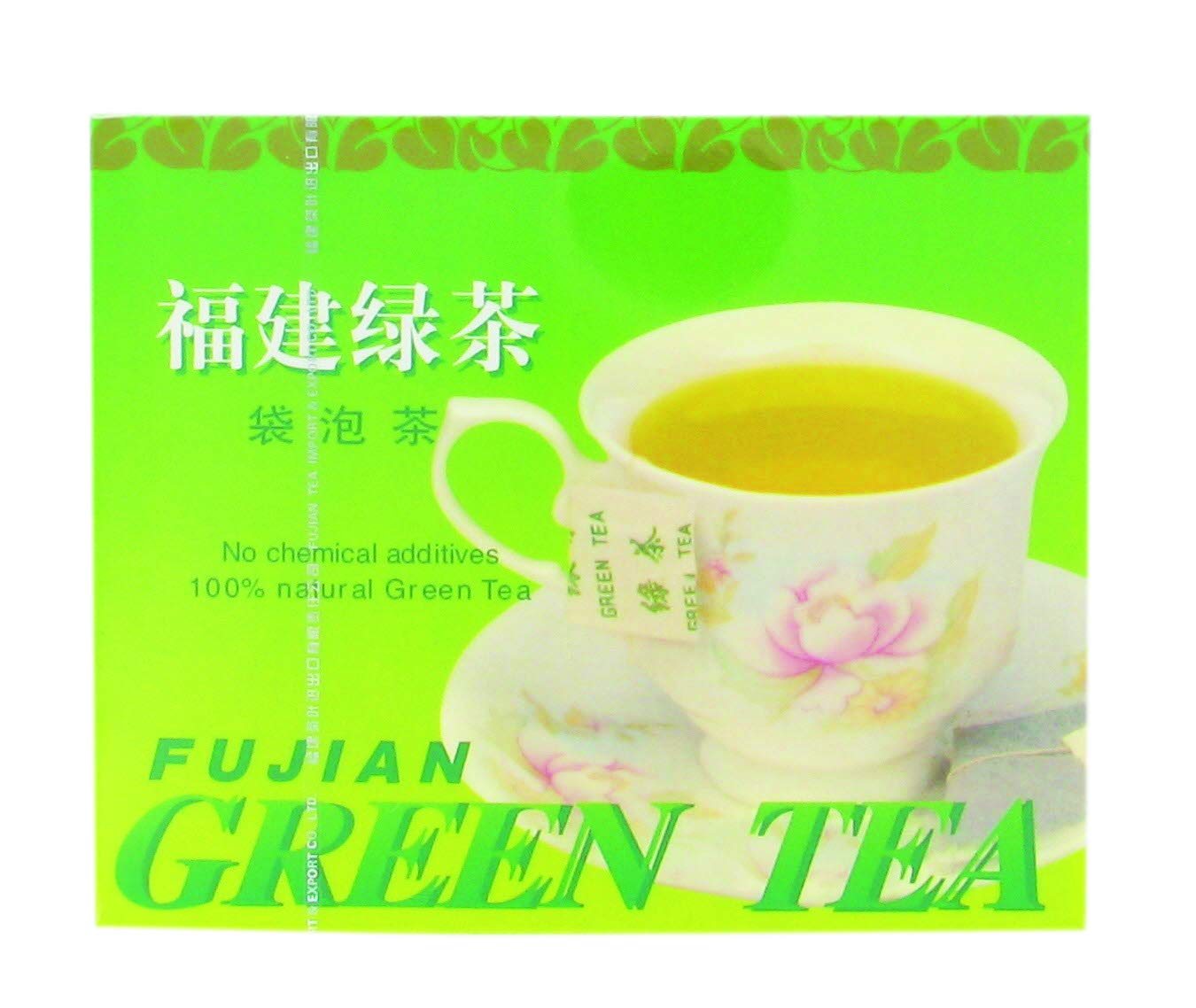 BUTTERFLY Té Verde Fujian de China en bolsitas 100% natural con sabor auténtico, marca Butterfly (paquete de 10 cajas de 50 bolsas)