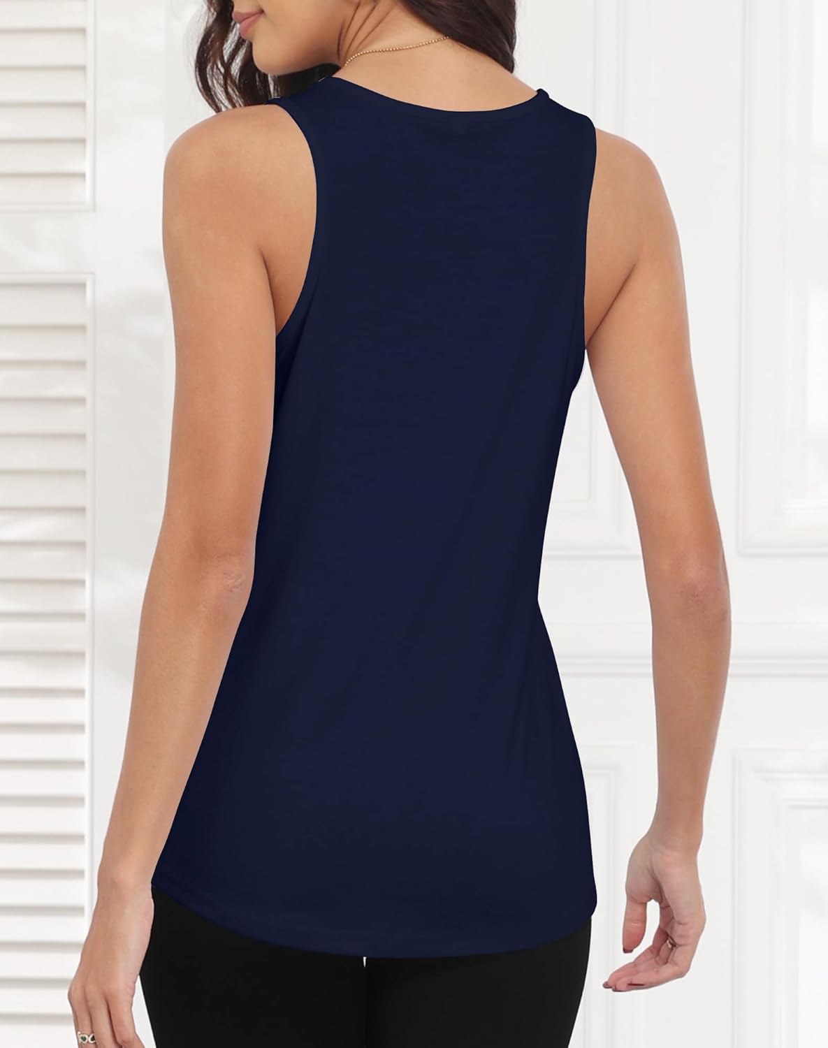 Smile Fish Women Scoop Neck Flowy Loose Fit Tank Top Sleeveless Summer Tops Shirts - Image 2