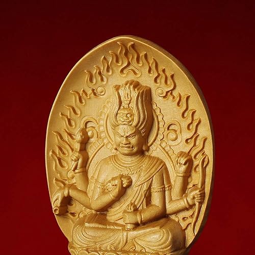 Miniatura 3 de Estatua de Buda sentada de 2.8 in, figura de Buda tallada en madera, bendición hecha a mano, escultura zen de Buda meditando, el nacimiento de una