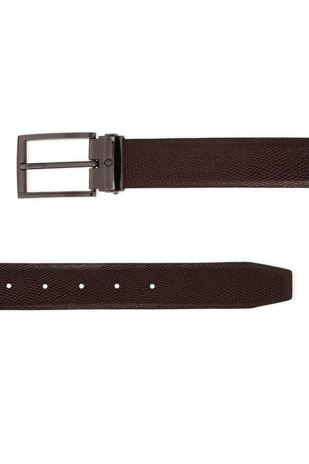 Louis Philippe Cinturón para hombre de piel italiana reversible texturizada con hebilla metálica brillante