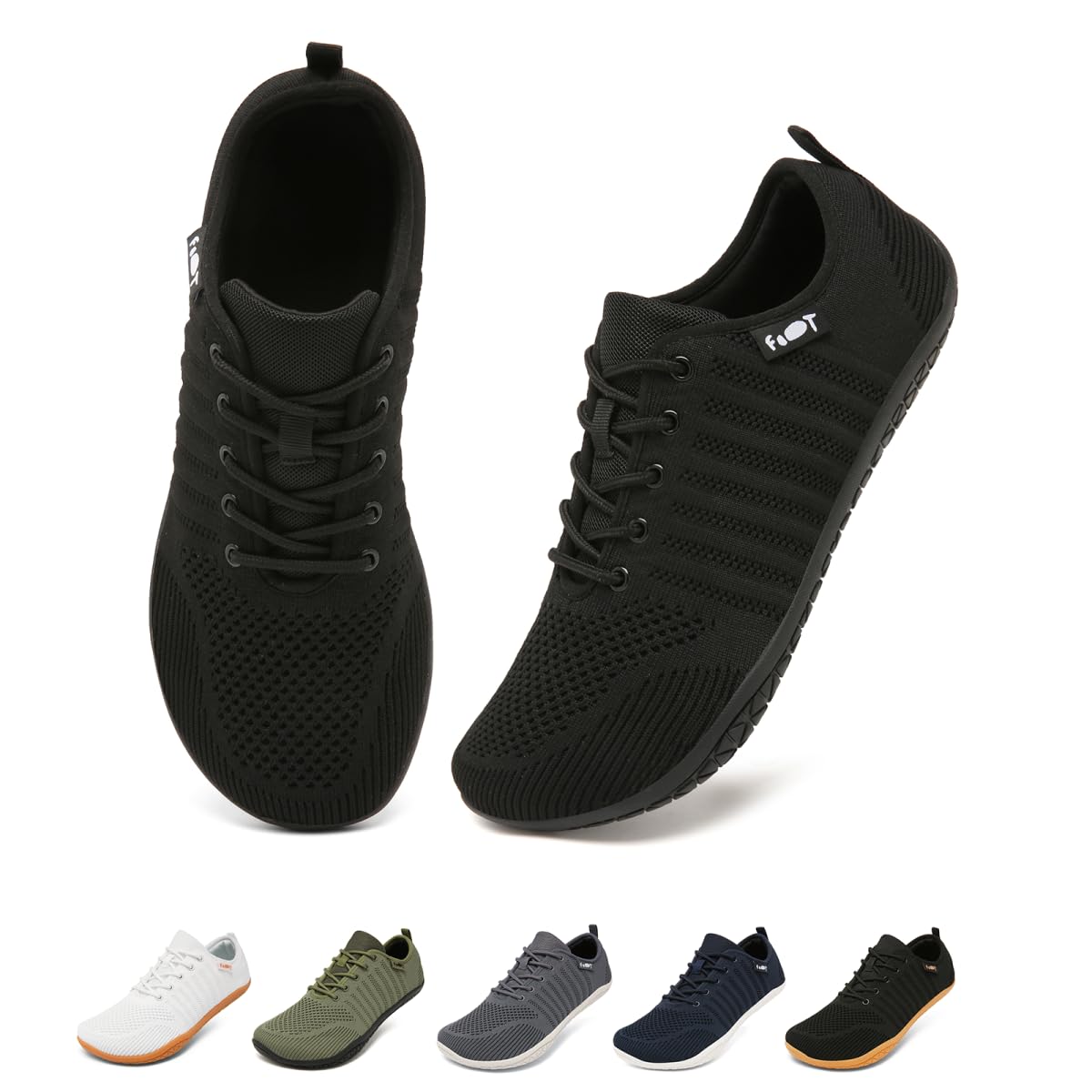 Merdoo Barfuss Schuhe Damen Barfußschuhe Herren Barfuß Sneaker Barefoot Squat Shoes Deadlift Schuhe Minimalistische Walkingschuhe Turnschuhe Schwarz 42