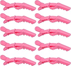 10x Crocodile Hair Clips Barrette,Professional Styling Hair Clips,Sectioning Clamp for Thick Hair,with Nonslip Grip and Wide Teeth for Salon Home Use Women and Girls (Pink)