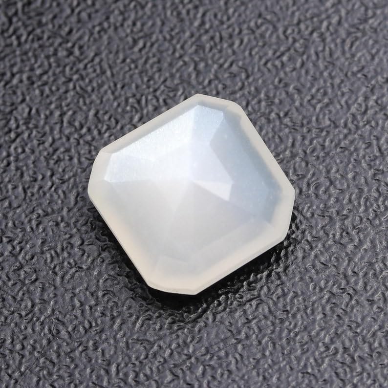 Pierre de lune arc-en-ciel taille Asscher 6 mm, gemme naturelle pour bijouterie fine