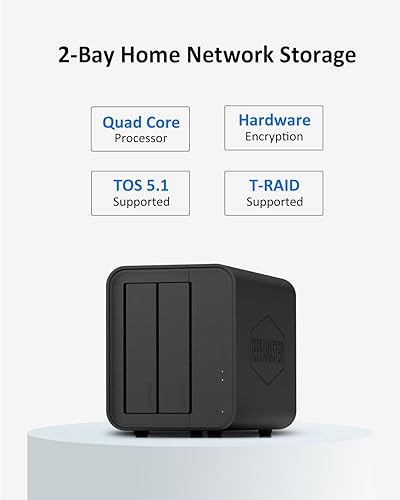 Miniatura 2 de TERRAMASTER F2-212 2Bay NAS - Quad Core CPU DDR4 RAM Personal Private Cloud Home Network Almacenamiento conectado con soluciones de copia de