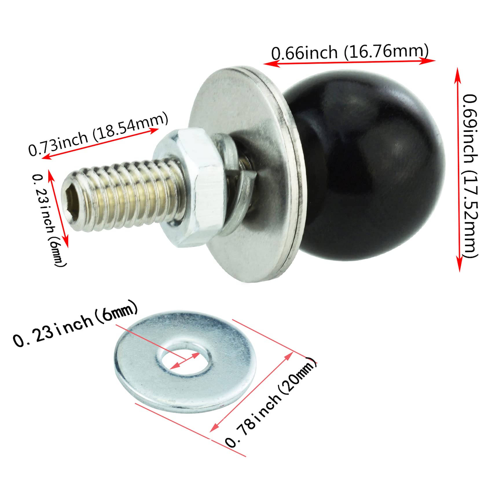 Abfer 8 ball License Plate Fasteners Car License Plate Screws Covers 4Pcs Anti Theft Frame Bolts Kit Fit for Most Vehicle Trucks Motorcycles (Black)