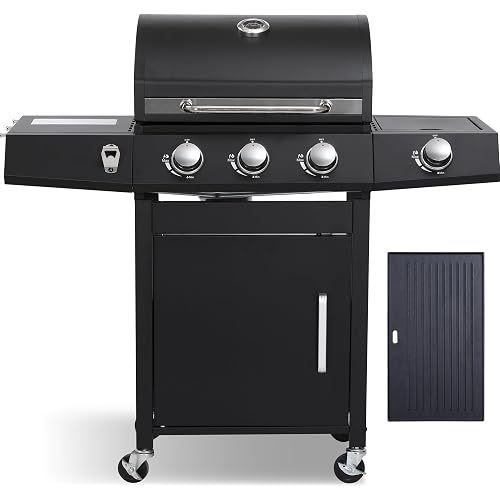 3-Burner Propane Gas Grill and Griddle Combo with Side Burner