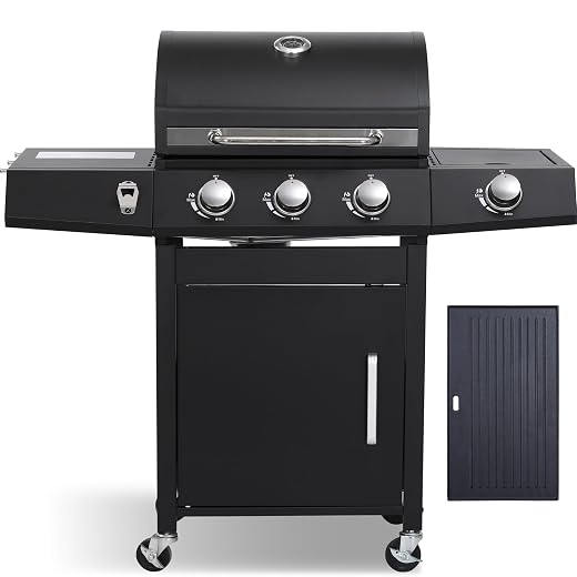 3-Burner Propane Gas Grill and Griddle Combo with Side Burner