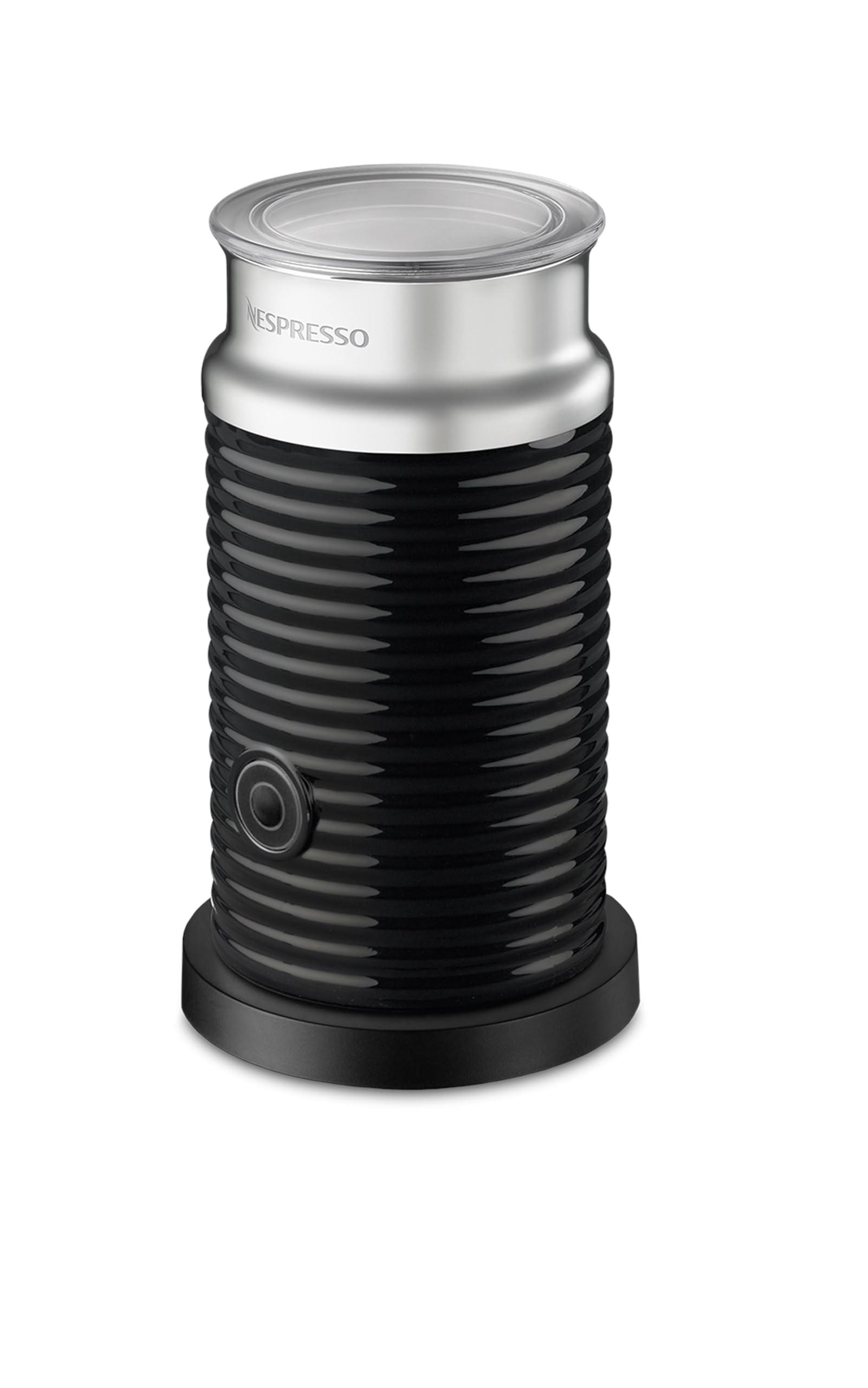 NESPRESSO Aeroccino 3 elektrischer Milchaufschäumer schwarz | Aufschäumer aus Edelstahl für 120ml cremigen Milchschaum heiß oder kalt & 240ml heiße Milch für Cappuccino & Latte