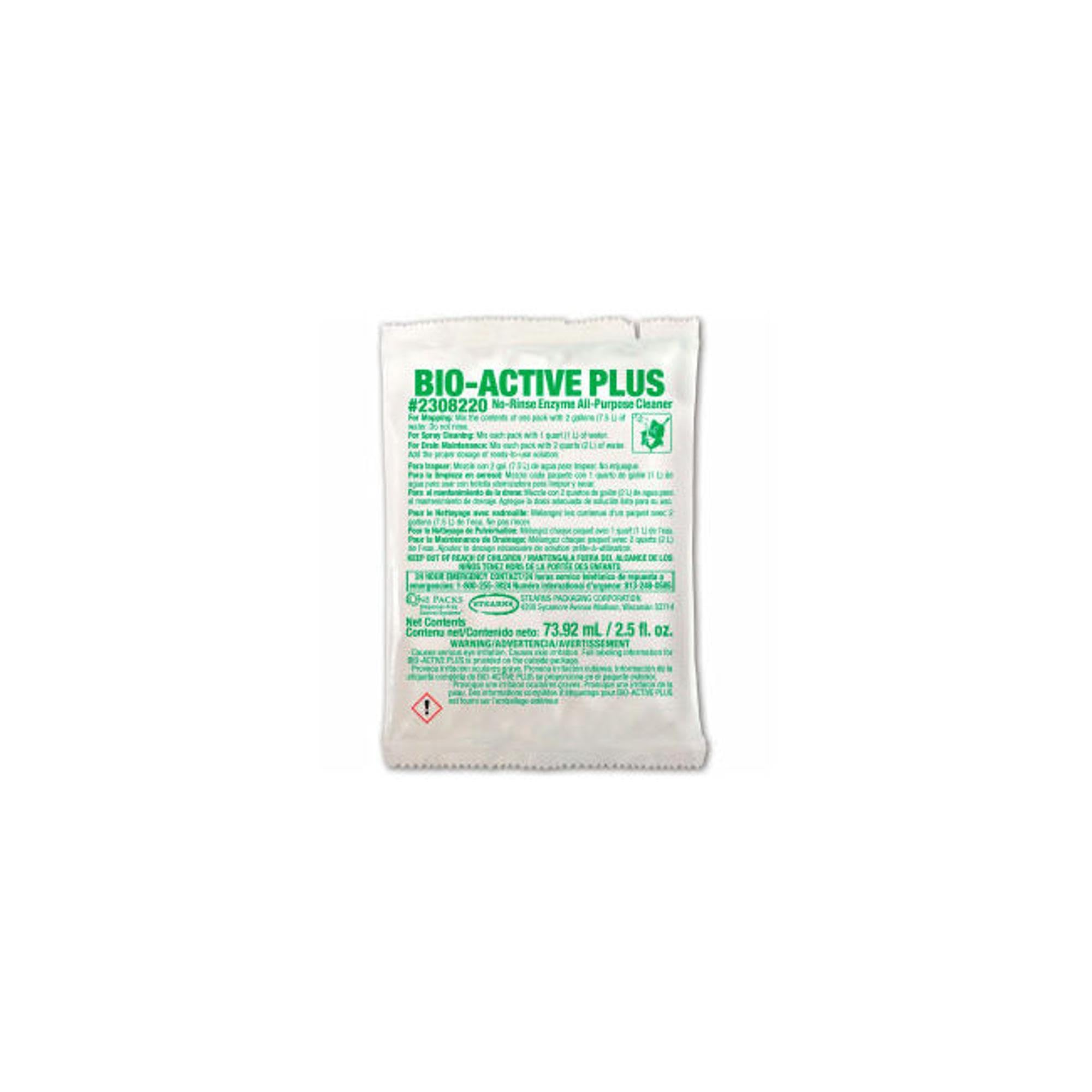 Stearns Bio-Active Plus Floor Cleaner - 2.5 oz Packs, 72 Packs/Case - 2308220