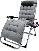 Tumbona plegable, transpirable, cómoda, ajustable, cojín de asiento ergonómico extraíble, silla de jardín con soporte de cojín, silla de jardín (gris claro)