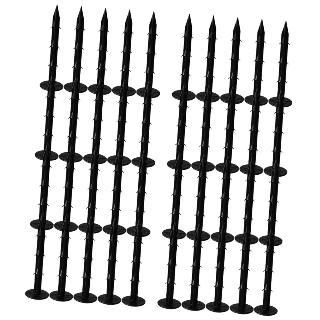 POPETPOP Lot de 100 Piquets De Jardin en Plastique Noir pour Pelouse Bordures De Jardin Piquets De Plantes pour Le Jardinage