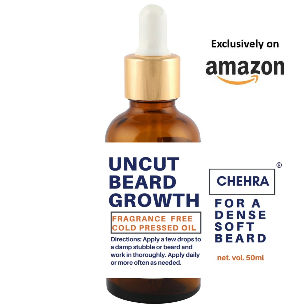 Uncut Beard Growth Oil - 10ml Light, Naturally Unscented Jojoba and Almond Oil Conditioning for a Soft, Dense, Healthy and Faster Beard Growth. (CLICK LINK to View Exciting Promotional Discounts!)