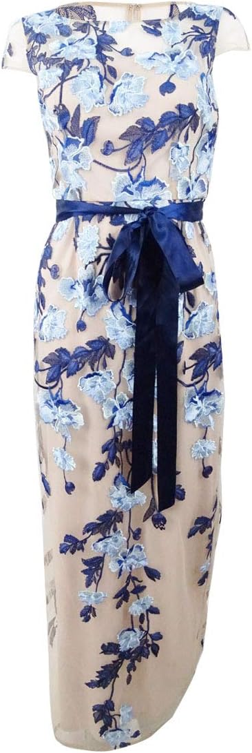 Adrianna Papell Women's Cascading Floral Column Gown