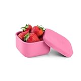 OmieBox Silicone Leakproof Snack Containers To Go&comma; Food Storage Containers with Lid&comma; School Lunch Bento Container - BPA Free&comma; Airtight&comma; Dishwasher and Freezer Safe&comma; Oven Safe - 9&period;4 ounces &lpar;Pink&rpar;