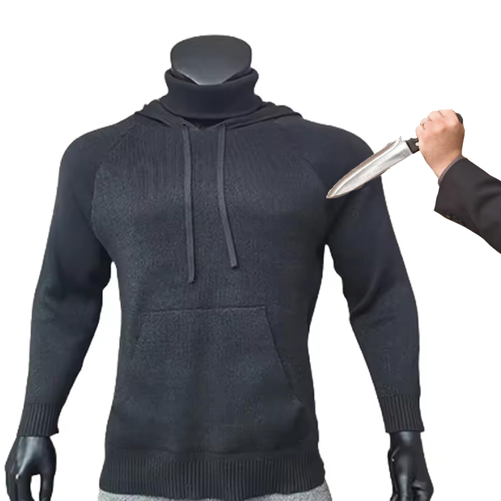 Felpa con Cappuccio Antitaglio di Livello 5, con Protezione per Il Collo, Abbigliamento Protettivo per Esterni, Abbigliamento di Sicurezza Antitaglio per Autodifesa XL