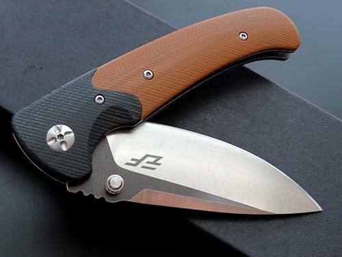 Miniatura 4 de Eafengrow EF67 - Cuchillo de bolsillo con clip de metal, hoja de acero D2 G10, cuchillo plegable EDC, herramienta de bloqueo para turistas al aire