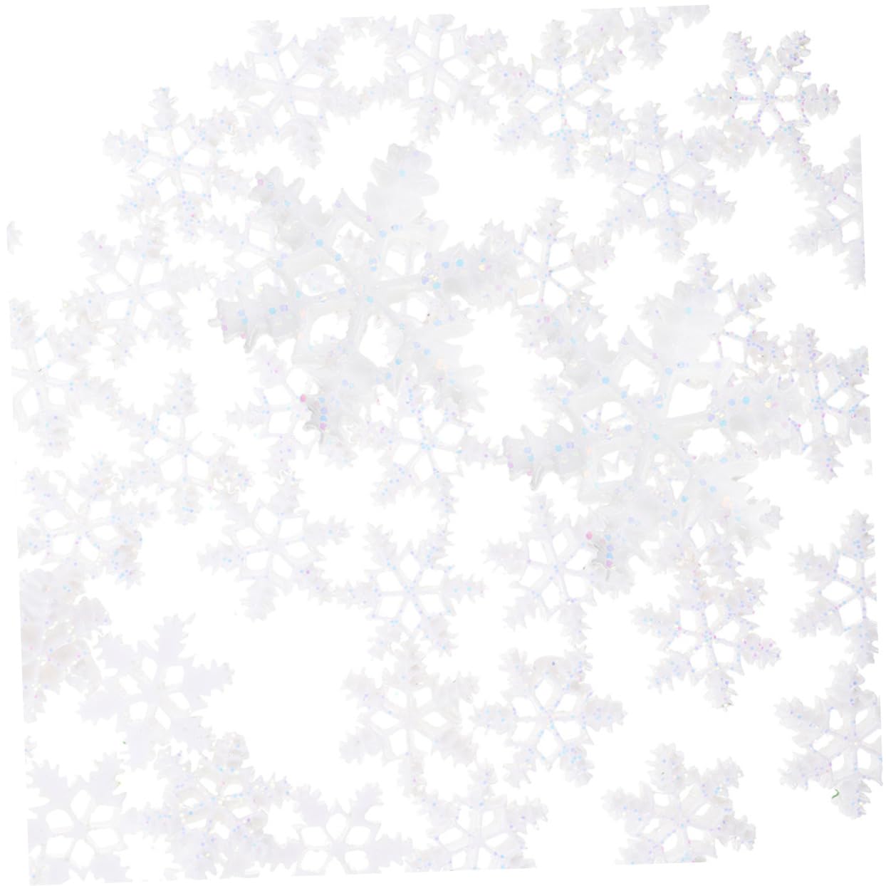 FONDOTIN 100pcs Christmas Snowflake Decorations Landscape Accessories for Crafts Room Decor Aesthetic Ornaments for Holiday Parties and Celebrations