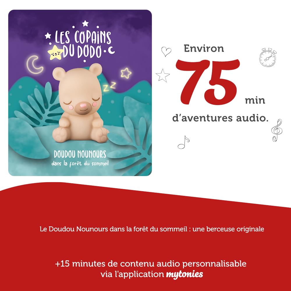 tonies-veilleuse Doudou Nounours, veilleuse avec berceuses apaisantes pour conteuse Toniebox, audioconte 3 Ans et Plus - boîte à Histoires Vendue séparément