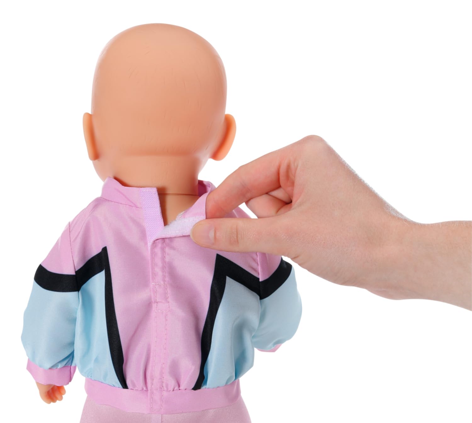 BABY born Mały dres do joggingu 836347 – dwuczęściowy garnitur z pasującymi spodniami, kurtką i wieszakiem dla lalek 36 cm, łatwy do samodzielnego założenia - odpowiedni dla dzieci od 1 roku życia