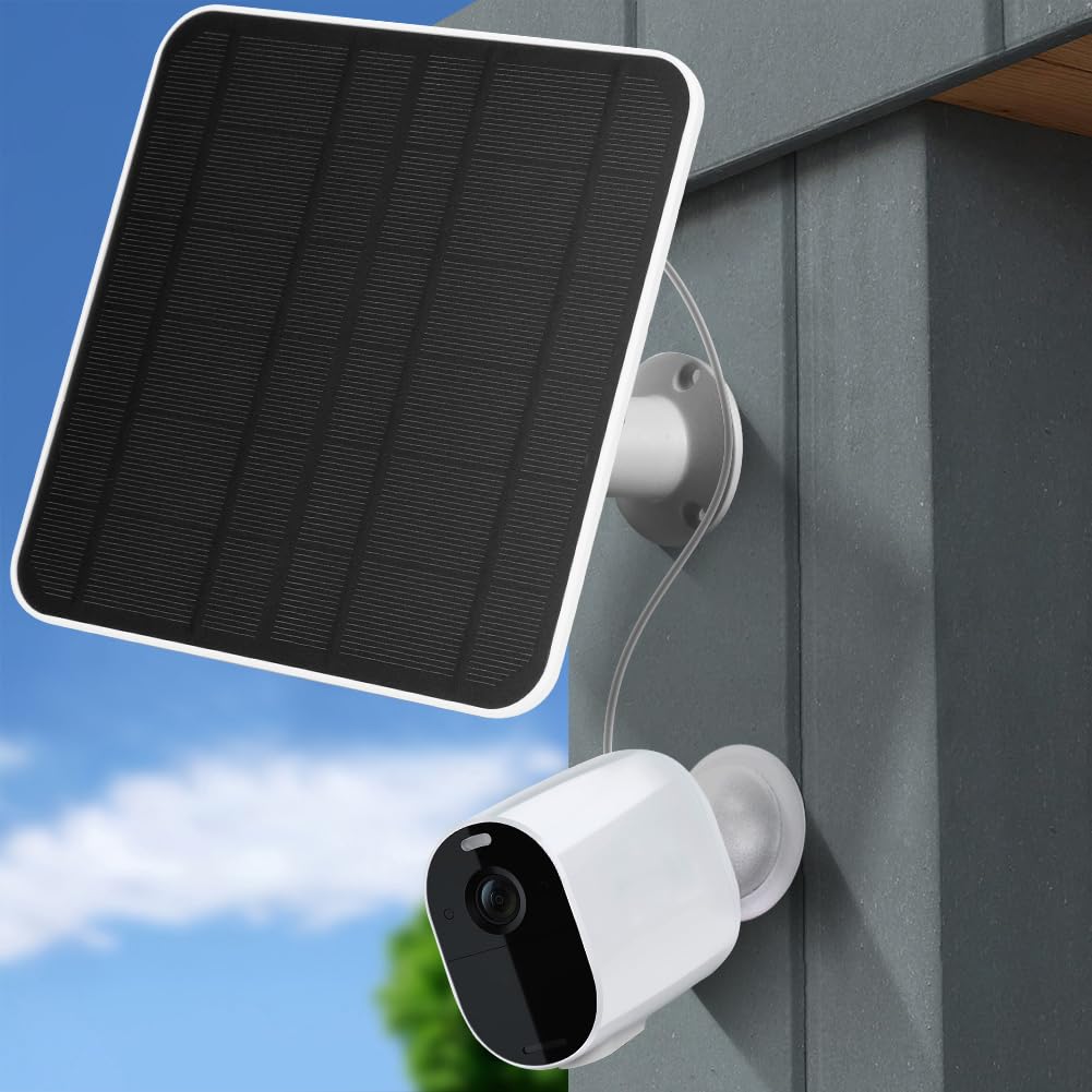 Caricatore di pannello solare compatibile con spot Arlo Essential/XL Caricatore di pannello solare Arlo Essential 4W/6W impermeabile con cavo micro USB da 3 m e supporto murale