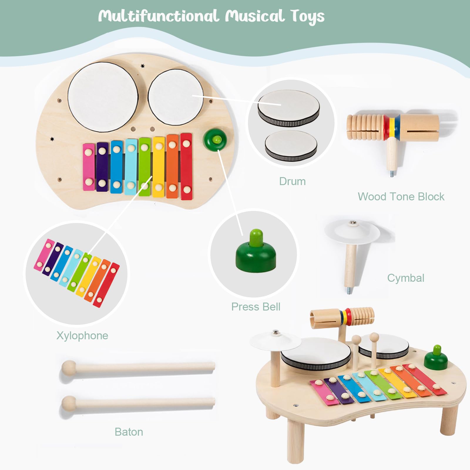 STAGG CPK-02 Percussieset voor kinderen in transparante kunststof trommel - Van der Zwaag Muziek