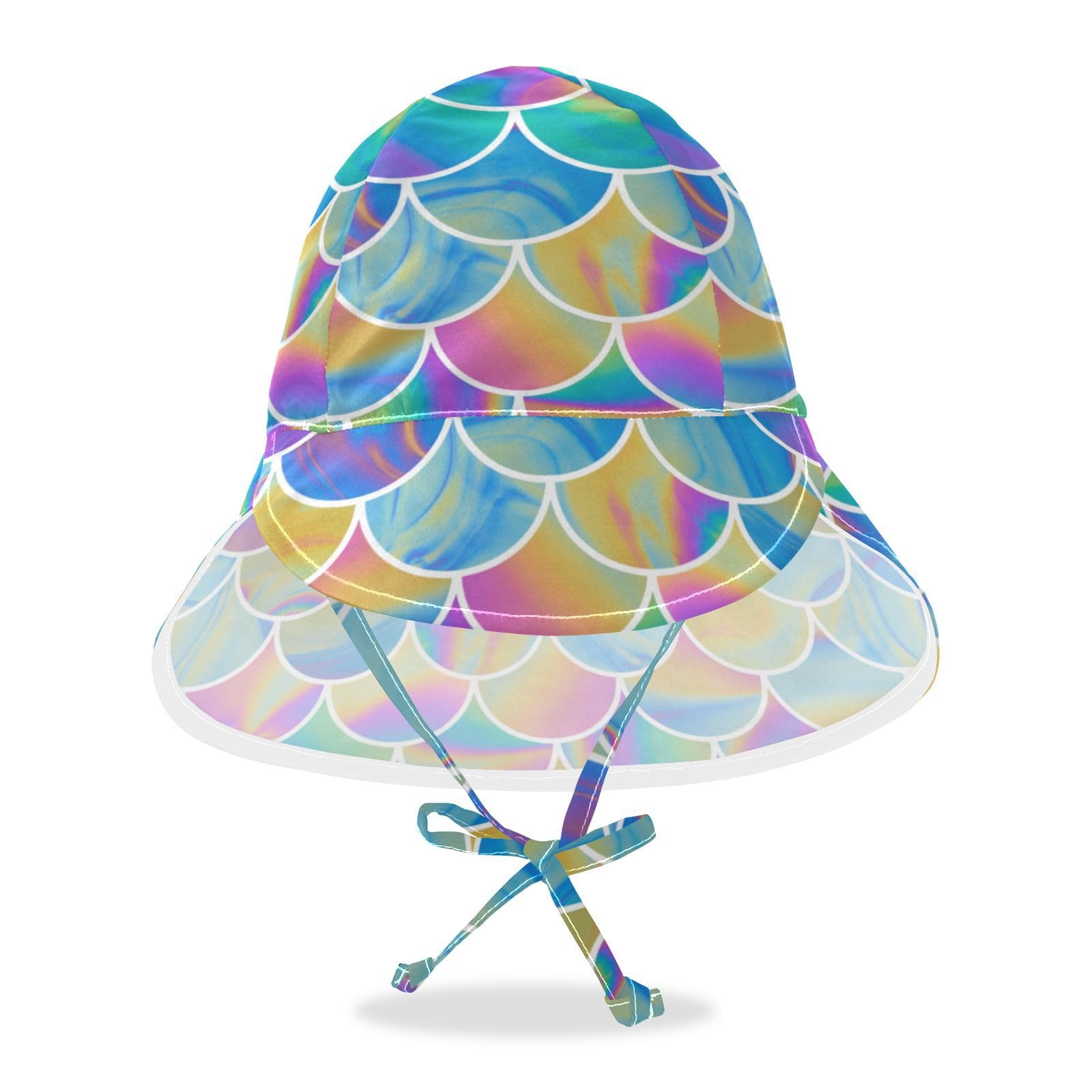 Baby Sun Hat for Girls Boys Colorful Scale Summer Printed, Toddler Beach Bucket Hats Bulingling for Camping Travel Outdoor 2-4T