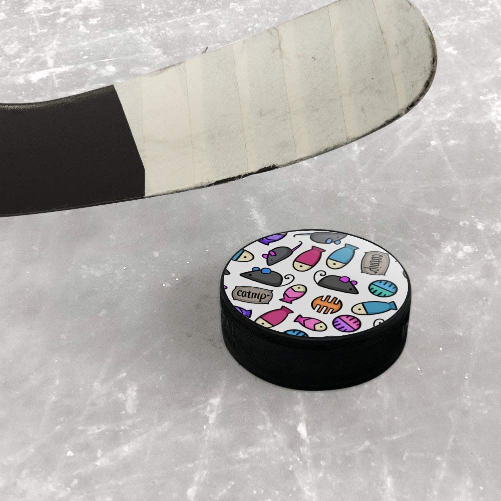GRAPHICS & MORE Cat Toys Mouse Fish Catnip Pattern Ice Hockey Puck