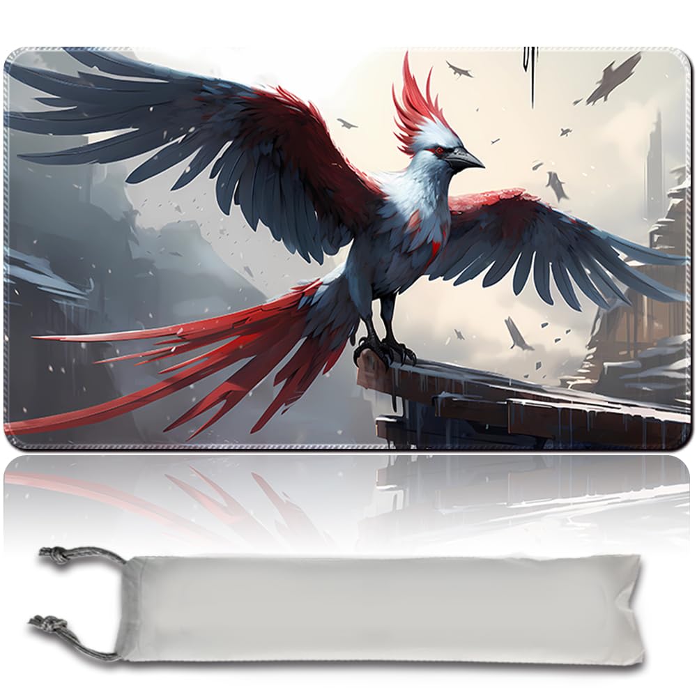 Board Game MTG Playmat Free Waterproof Bag, Sewn Edges,Card Enthusiasts TCG Playmat Mouse Pad MTG Game Mats With Zones (Original Playmat) (No Zone,DRAGONLORD OJUTAI)