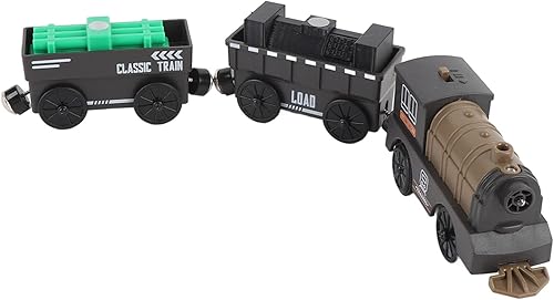 TOPINCN Electric Toy Vintage Purple ABS Small with Magnetic Connection, Battery Operated Trains for Kids Ages 3+ Enhance Motor Skills and Creativity