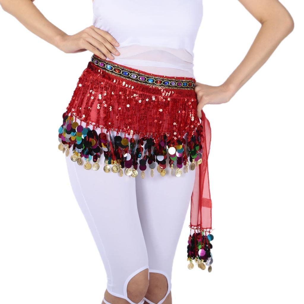 PipravtraBelly Dance Skirt Hip Scarf Dance Hip Belt Latin Dance Hula Hip Scarf