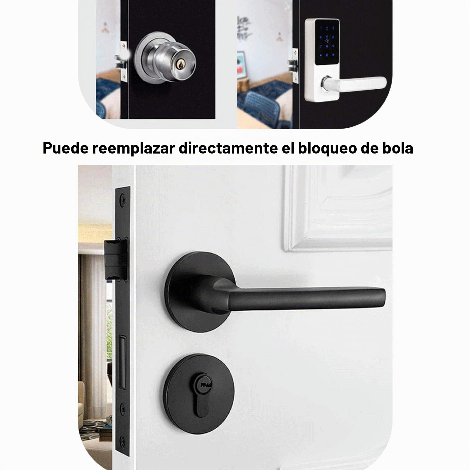 Cerradura de Puerta Electrónica Inteligente, Cerradura de Puerta Inteligente, Aplicación Bluetooth, Aplicación de Huellas, Control de Voz Remota Inteligente, para para
