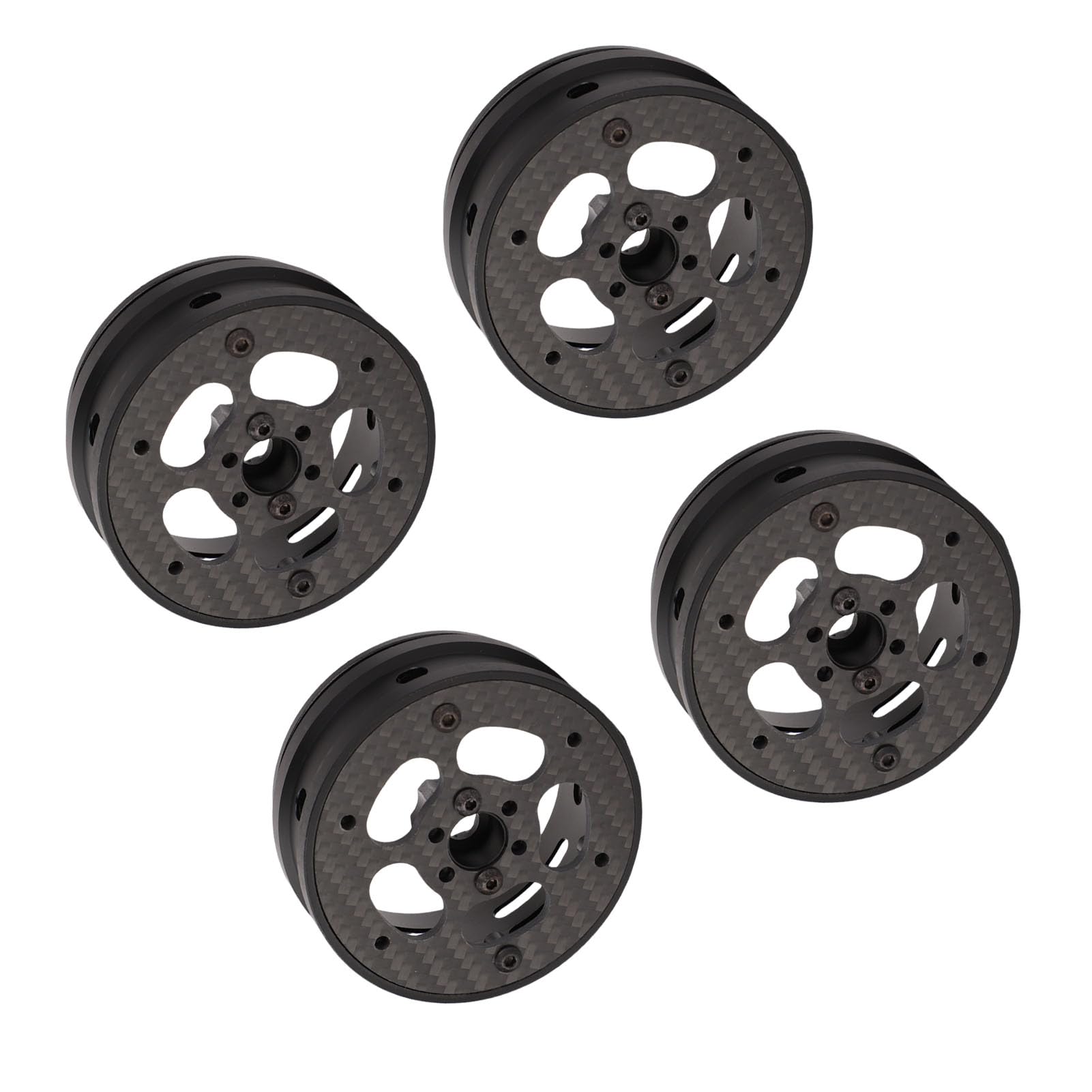 Naroote Koła Beadlock 2,2 Cala, 4 szt. Obręcze kół RC z Materiału Kompozytowego do Samochodu Gąsienicowego w Skali 1/10, Koła RC o Lekkiej Konstrukcji o Dużej Wytrzymałości, Kompatybilne z Axial