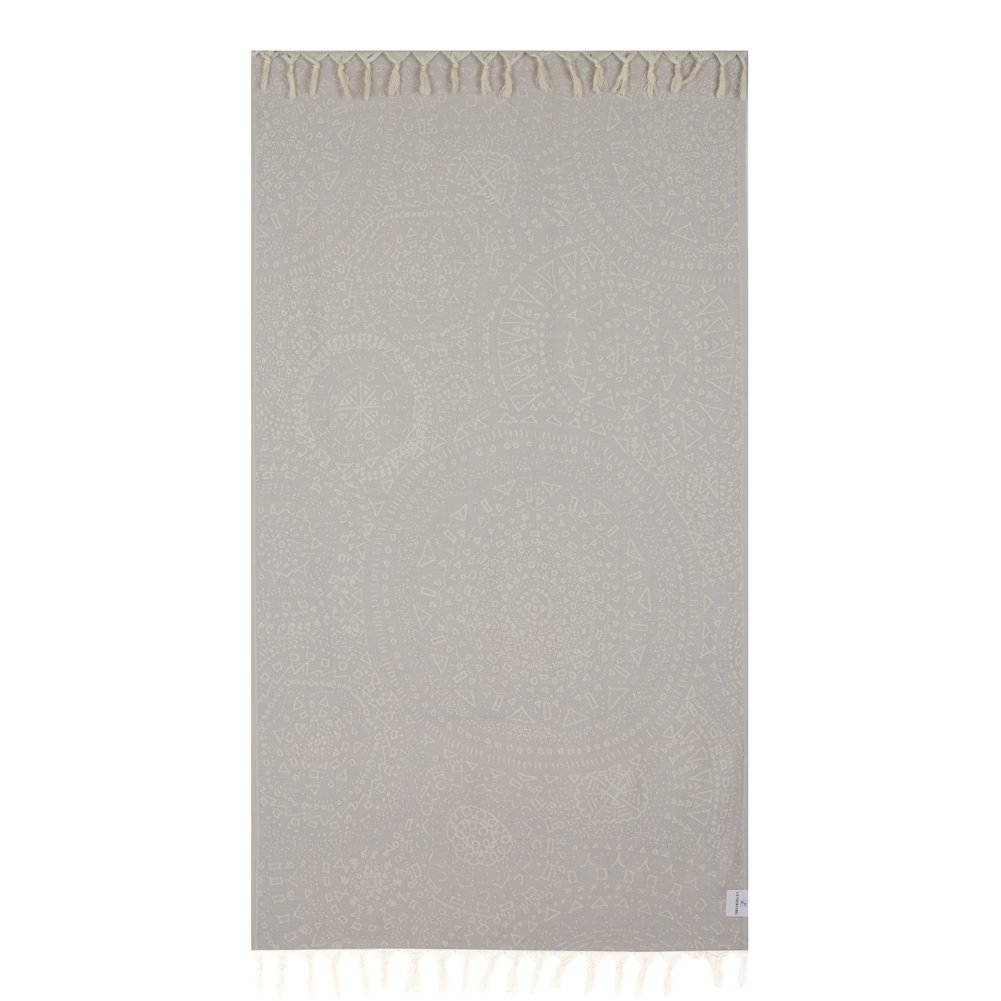 Cotton Beach Towel Lightweight Fouta Pool Bath Gym Blanket- 72" L x 40" W - Cumbus (Silver Grey)