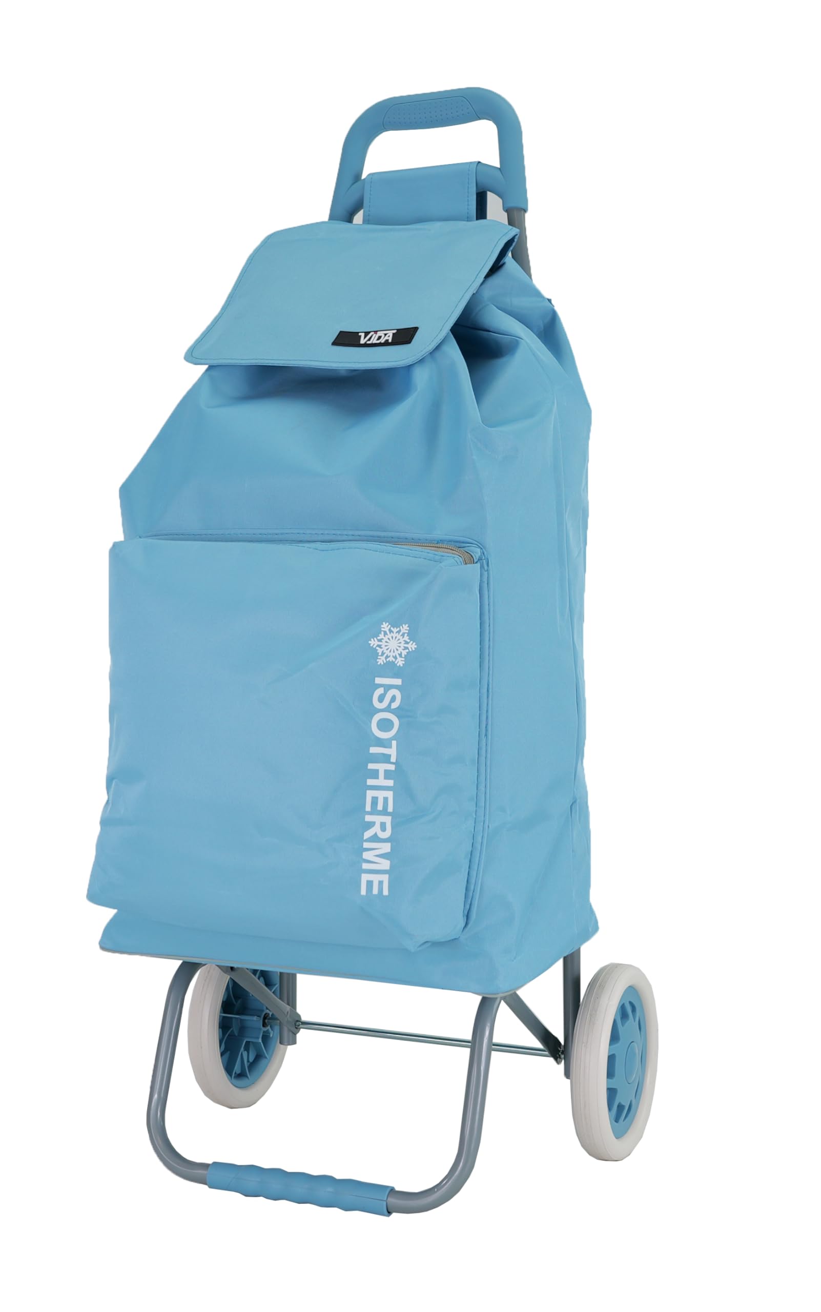 Chariot de Courses Vida CV605 2 Roues Poche ISOTERME Leger Pratique Solide Pas Cher qualitatif Grosse contenance (Bleu Claire (Ciel))
