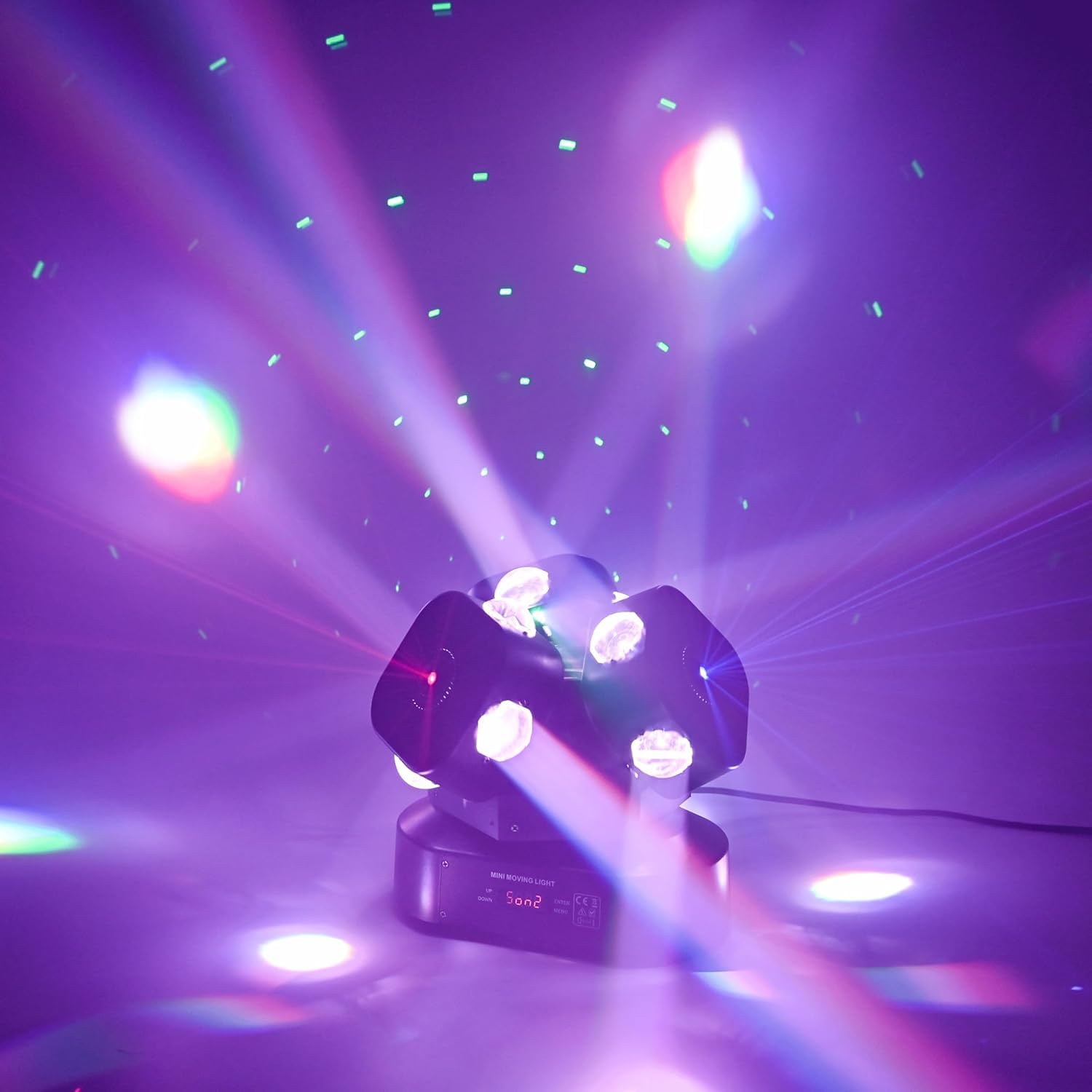 DMX 512 Lampes DJ à tête mobile avec éclairage stroboscopique disco activé par le son RGBW pour événements DJ karaoké mariage concert festival