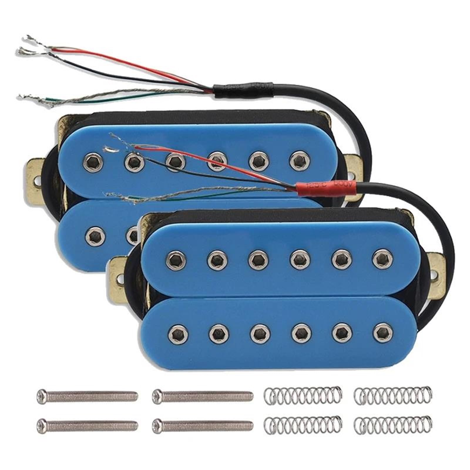 Ricambi Per Pickup Di Chitarra Elettrica Pickup Per Chitarra Elettrica A 6 Corde | Pickup Humbucker doppio in linea regolabile con vite esagonale, avorio/nero(Sky Blue N and B)