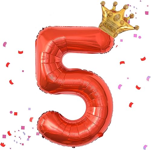 Miniatura 8 de Globo rojo de 40 pulgadas con número 9 y corona pequeña para decoraciones de fiesta de cumpleaños, decoraciones de fiesta de cumpleaños 9,
