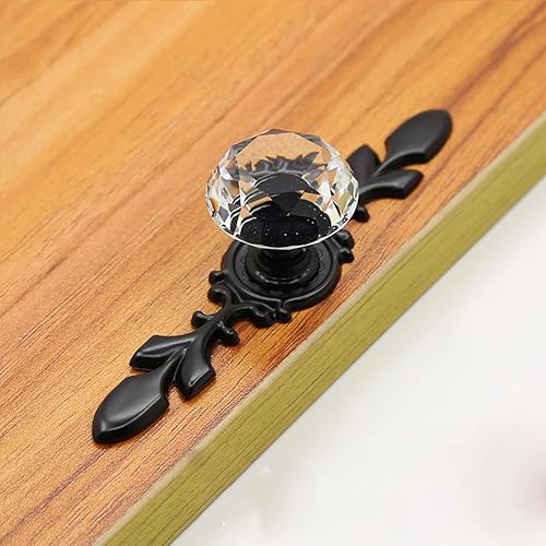 Miniatura 5 de HUAMULAN Paquete de 10 pomos, tiradores vintage para armario de cocina, base de aleación de zinc, manijas de puerta de armario, cajón, base negra