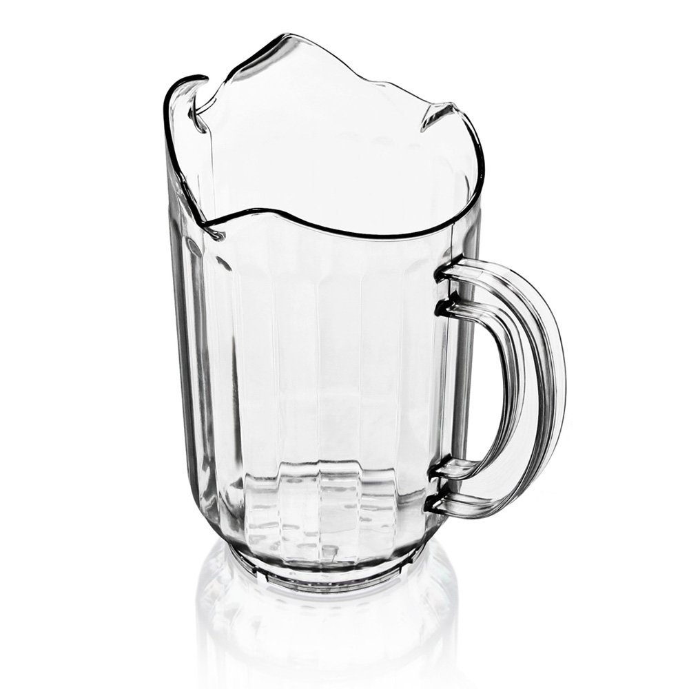 Nueva estrella 46236 policarbonato plástico restaurante agua jarra con 3 boquillas, 60-Ounce, transparente, juego de 12