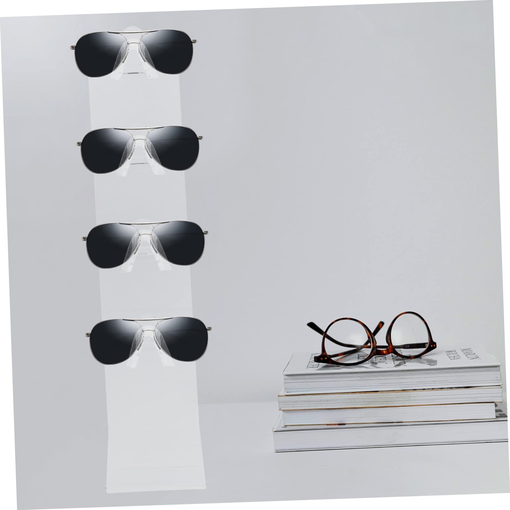 Veemoon Minimalist Acrylic Glasses Storage Rack 4 Tier Display Stand for Sunglasses Eyewear